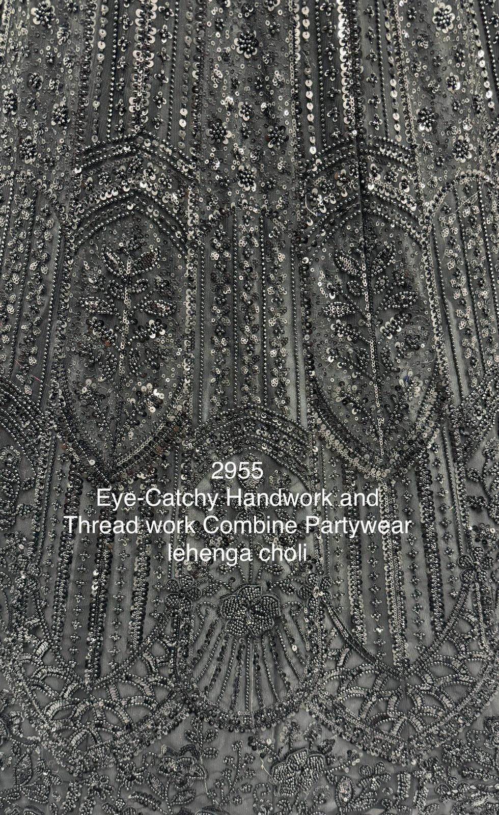 Black Pure Soft Net Heavy Embroidery Work Bridal Lehenga