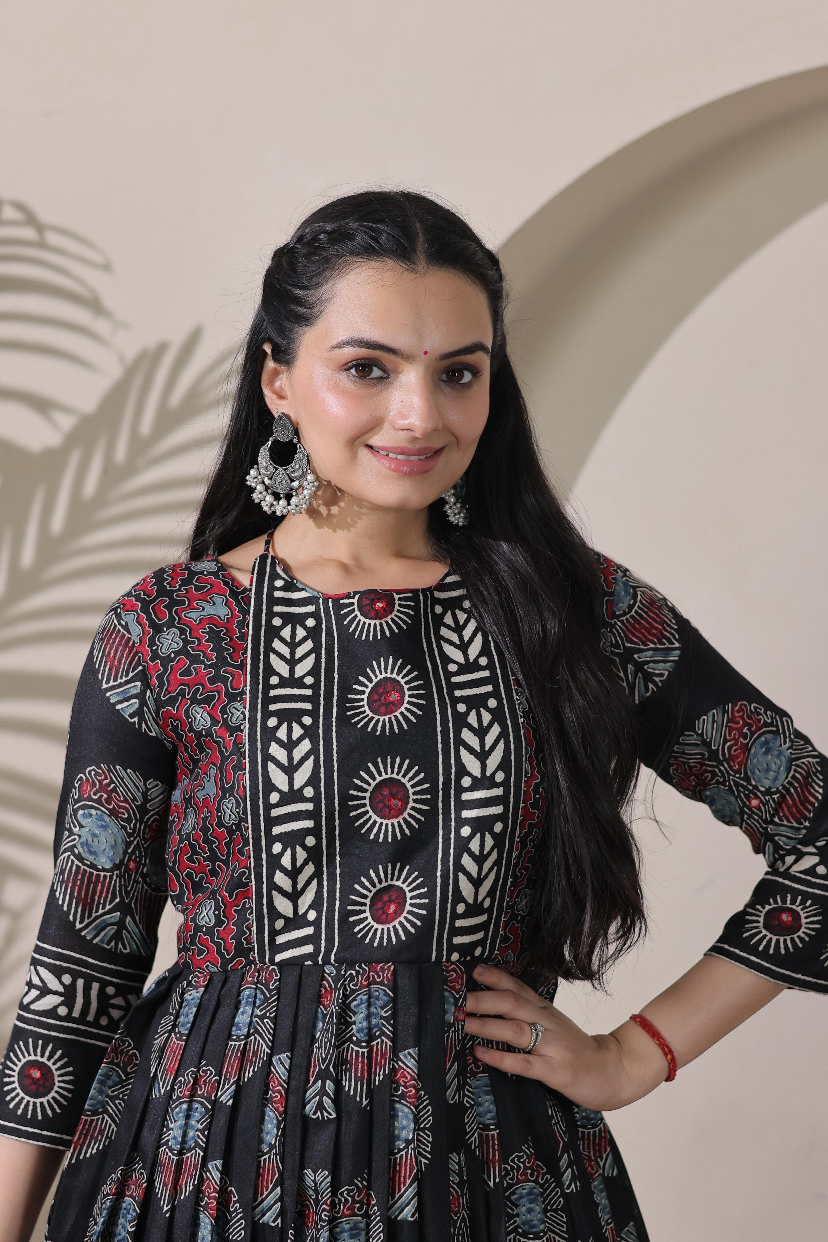 Black Pure Silk Blend with Jacket Long Gown 