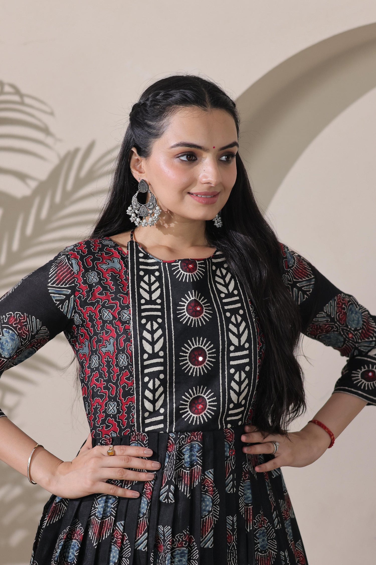 Black Pure Silk Blend with Jacket Long Gown 