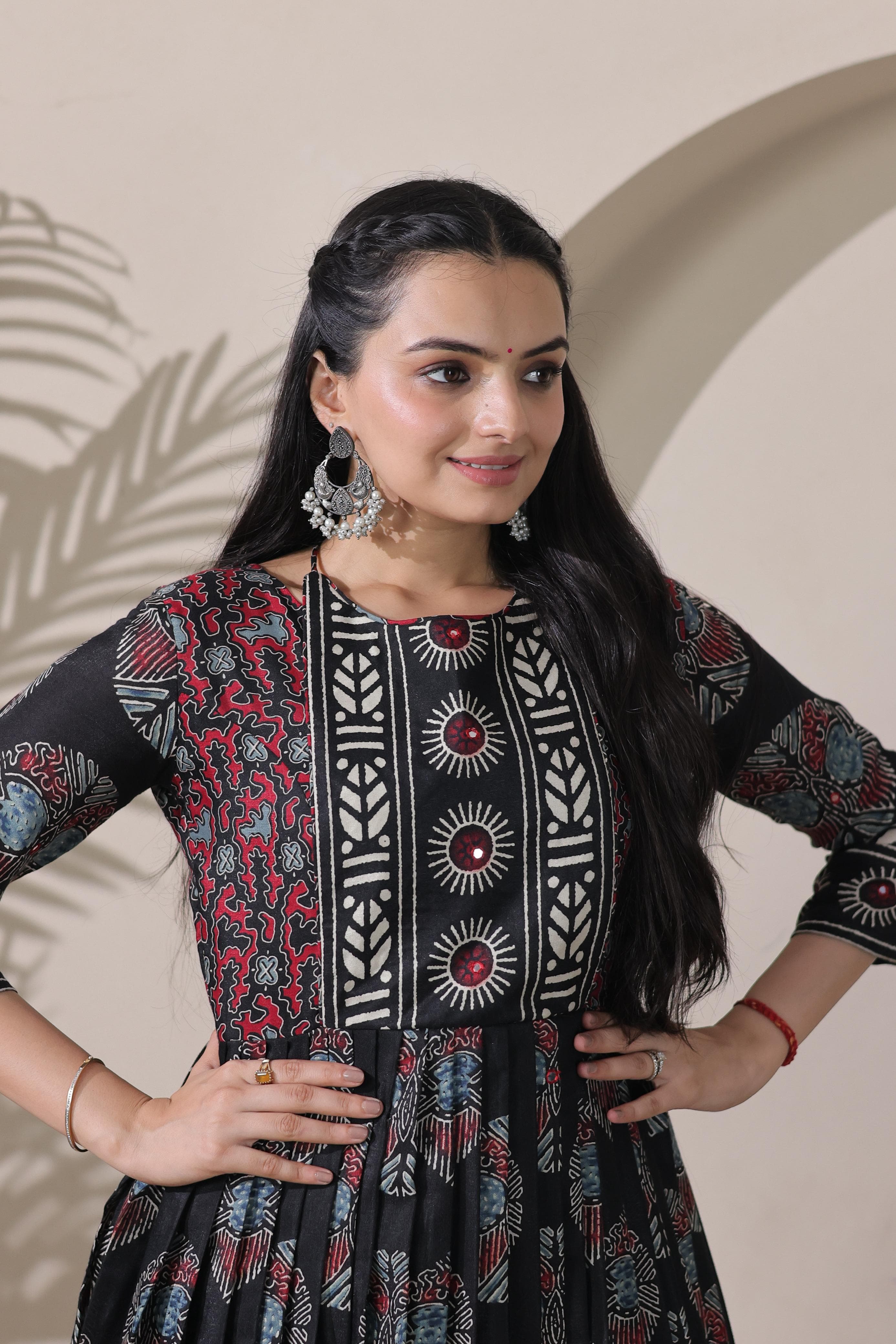 Black Pure Silk Blend with Jacket Long Gown 