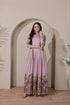 Peach Pure Silk Blend Kalamkari Print Long Gown 