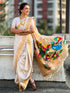 White Wedding Special Nauvari Paithani Soft Silk Saree 