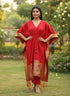 Red Pure Soft Soft Silk Paithani Kaftan 