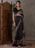 Black Pure Semi Modal Silk Floral Printed Saree 
