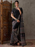 Black Pure Semi Modal Silk Floral Printed Saree 