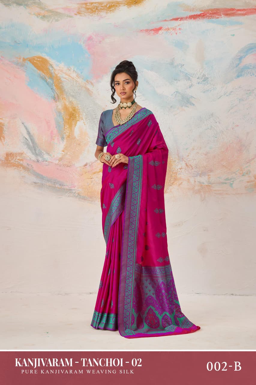 Pink Jacquard Kanjivaram Silk Saree