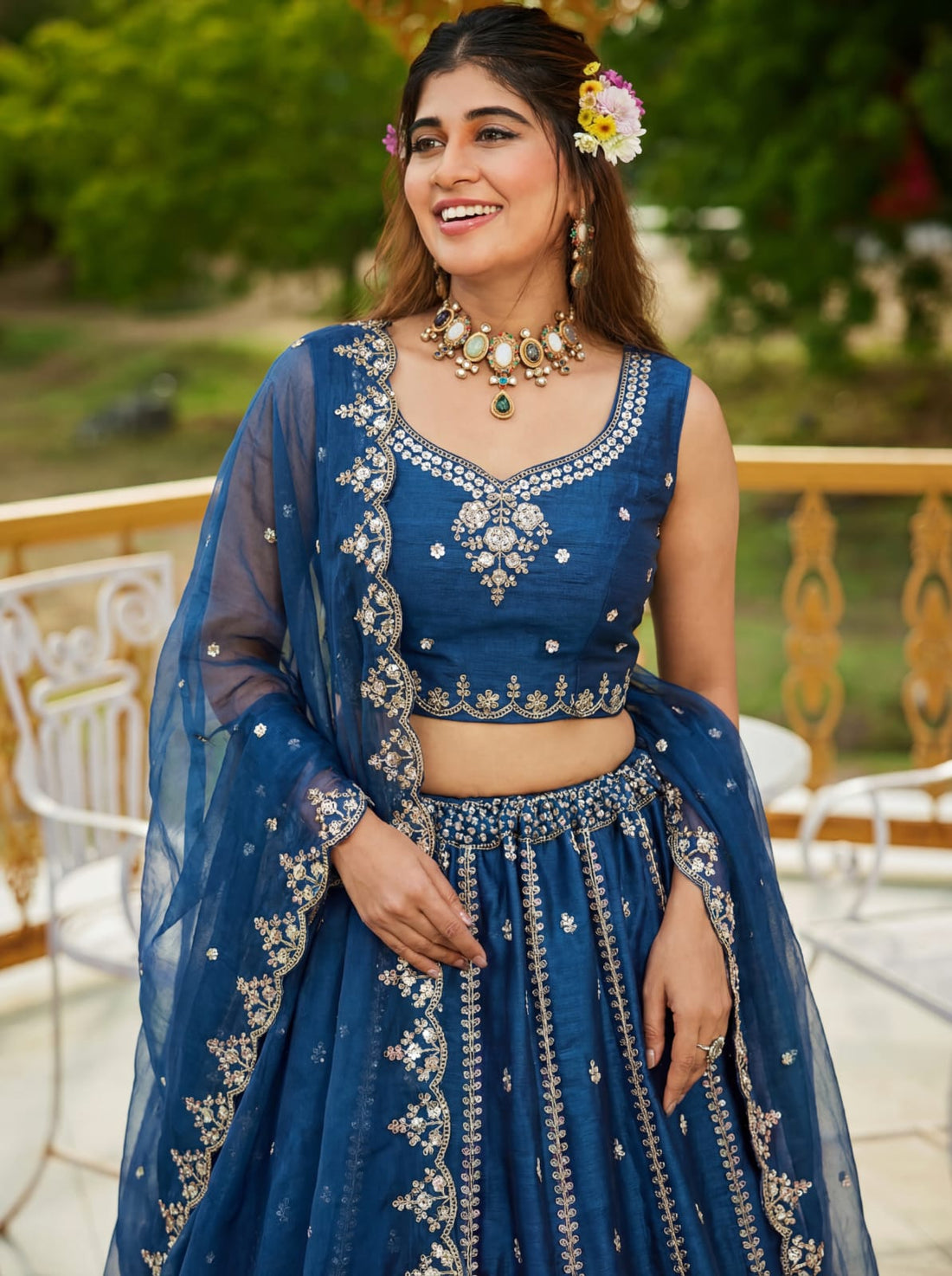 Morpich Pure Soft Net Heavy Embroidery Work Bridal Lehenga 