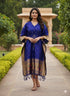Blue Pure Soft Soft Silk Paithani Kaftan 