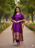 Magenta Pure Soft Soft Silk Paithani Kaftan 