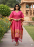Pink Pure Soft Soft Silk Paithani Kaftan 