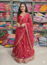 Red Pure Moss Silk Chunri Bandhej Print Rajsthani Lehenga Choli 