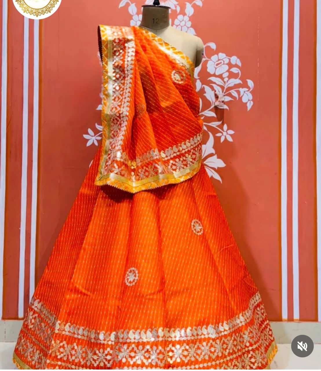 Orange Pure Kota Doriya Rajsthani Lehenga Choli 