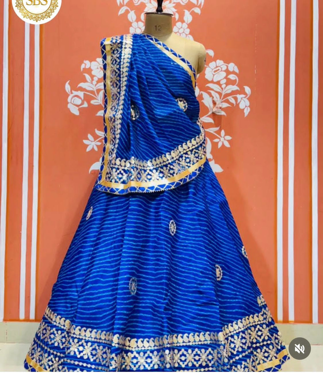 Blue Pure Kota Doriya Rajsthani Lehenga Choli 