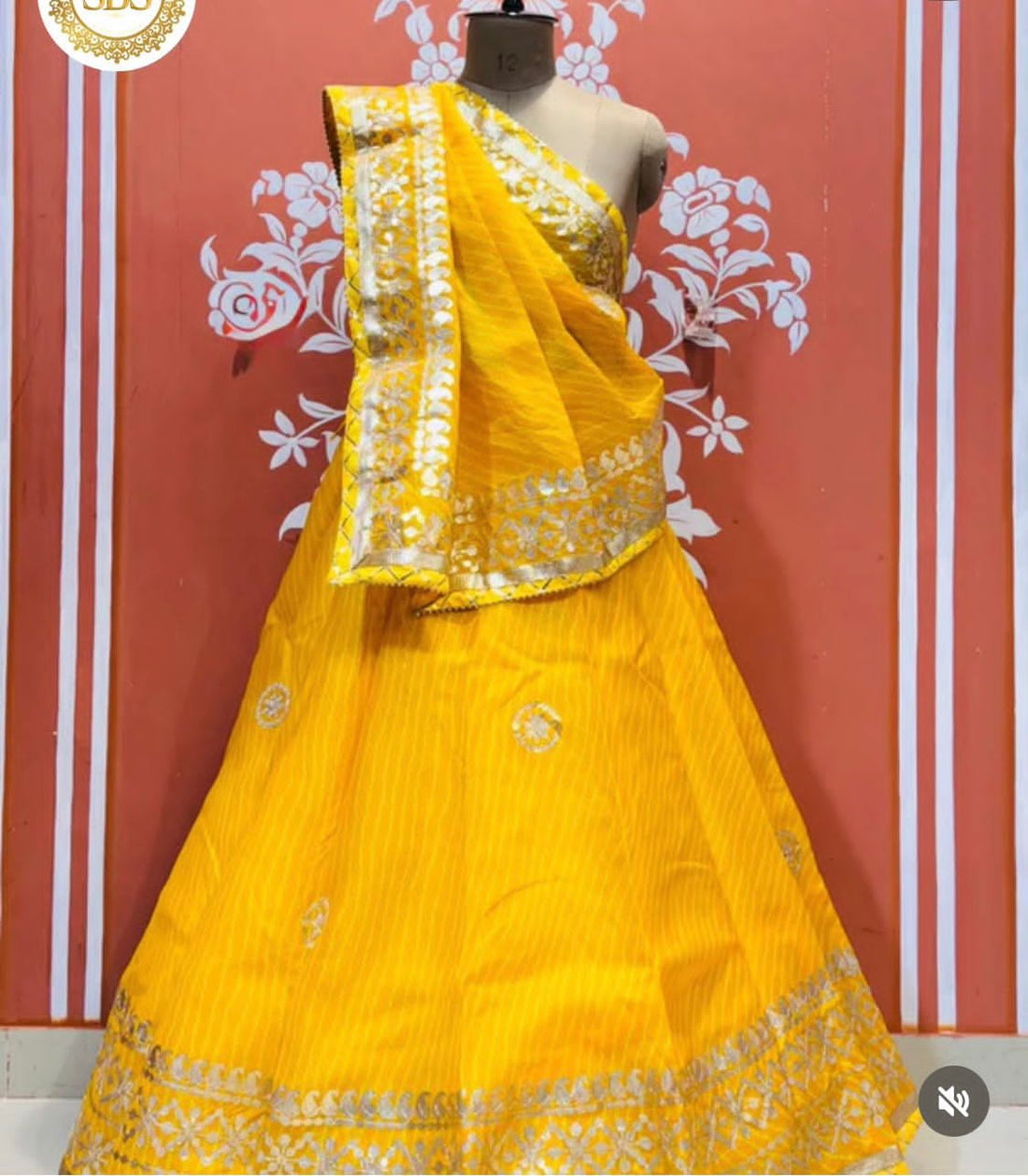 Yellow Pure Kota Doriya Rajsthani Lehenga Choli 