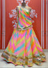 Multicolore Pure Georgette Mothra Print Rajsthani Lehenga Choli 