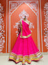 Pink Pure Georgette Mothra Print Rajsthani Lehenga Choli 