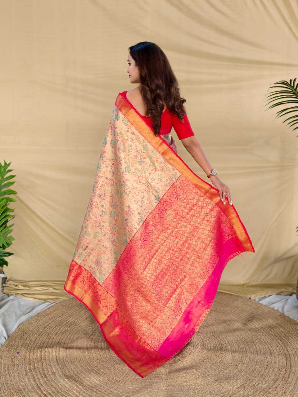 Rust Orange Pure Kanchipuram Silk Sarees 