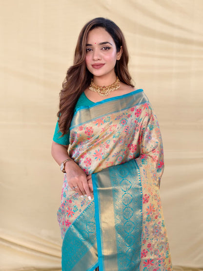 Grey Pure Kanchipuram Silk Sarees 
