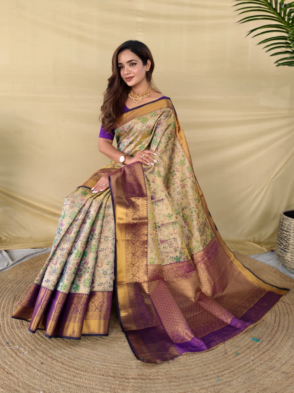 Purple Pure Kanchipuram Silk Sarees 