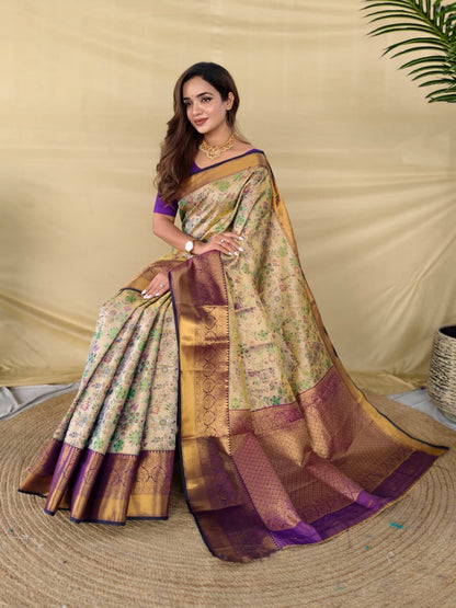 Purple Pure Kanchipuram Silk Sarees 