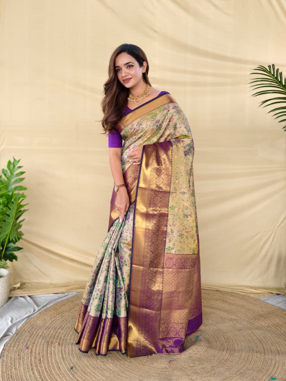 Purple Pure Kanchipuram Silk Sarees 