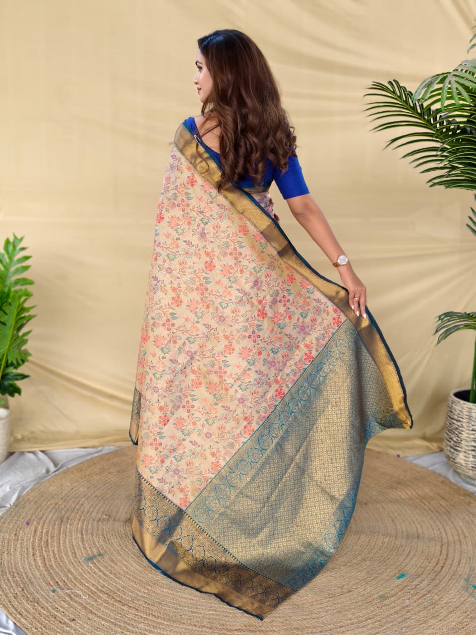 Blue Pure Kanchipuram Silk Sarees ##color## Kanchipuram Silk Sarees with premium fabric and embroidery