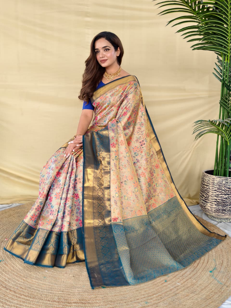 Blue Pure Kanchipuram Silk Sarees 