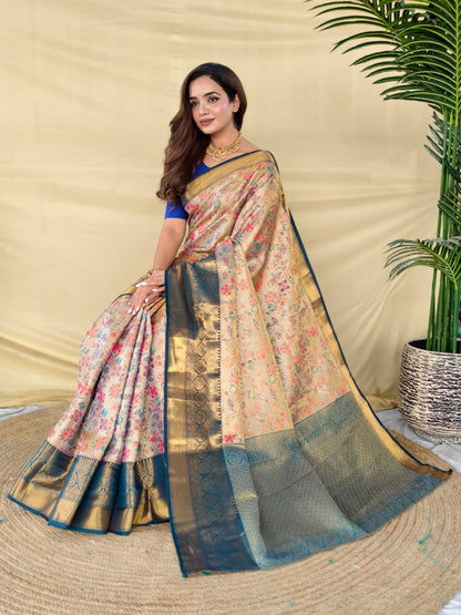 Blue Pure Kanchipuram Silk Sarees 