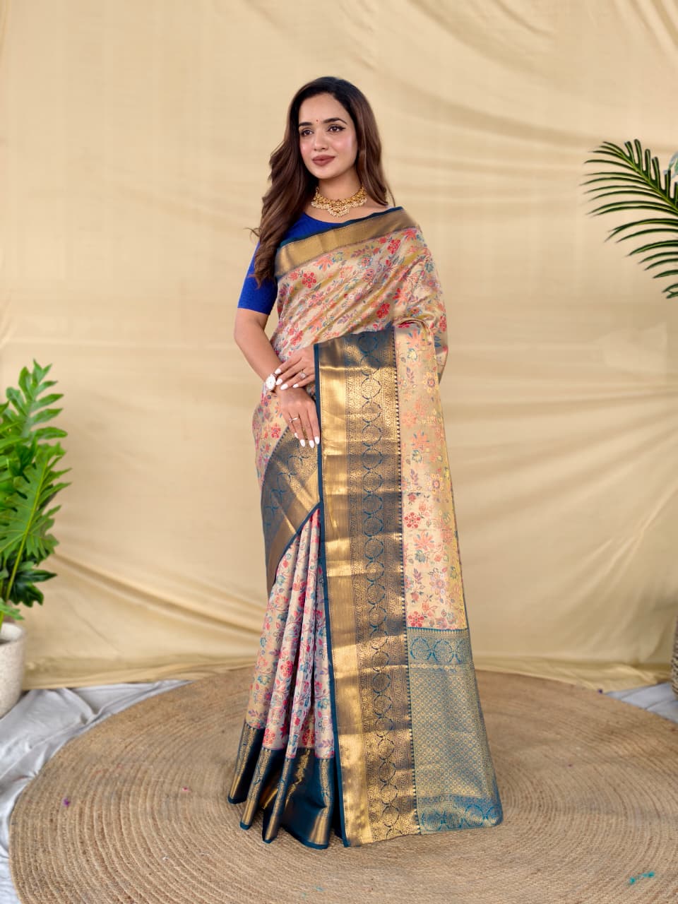 Blue Pure Kanchipuram Silk Sarees 