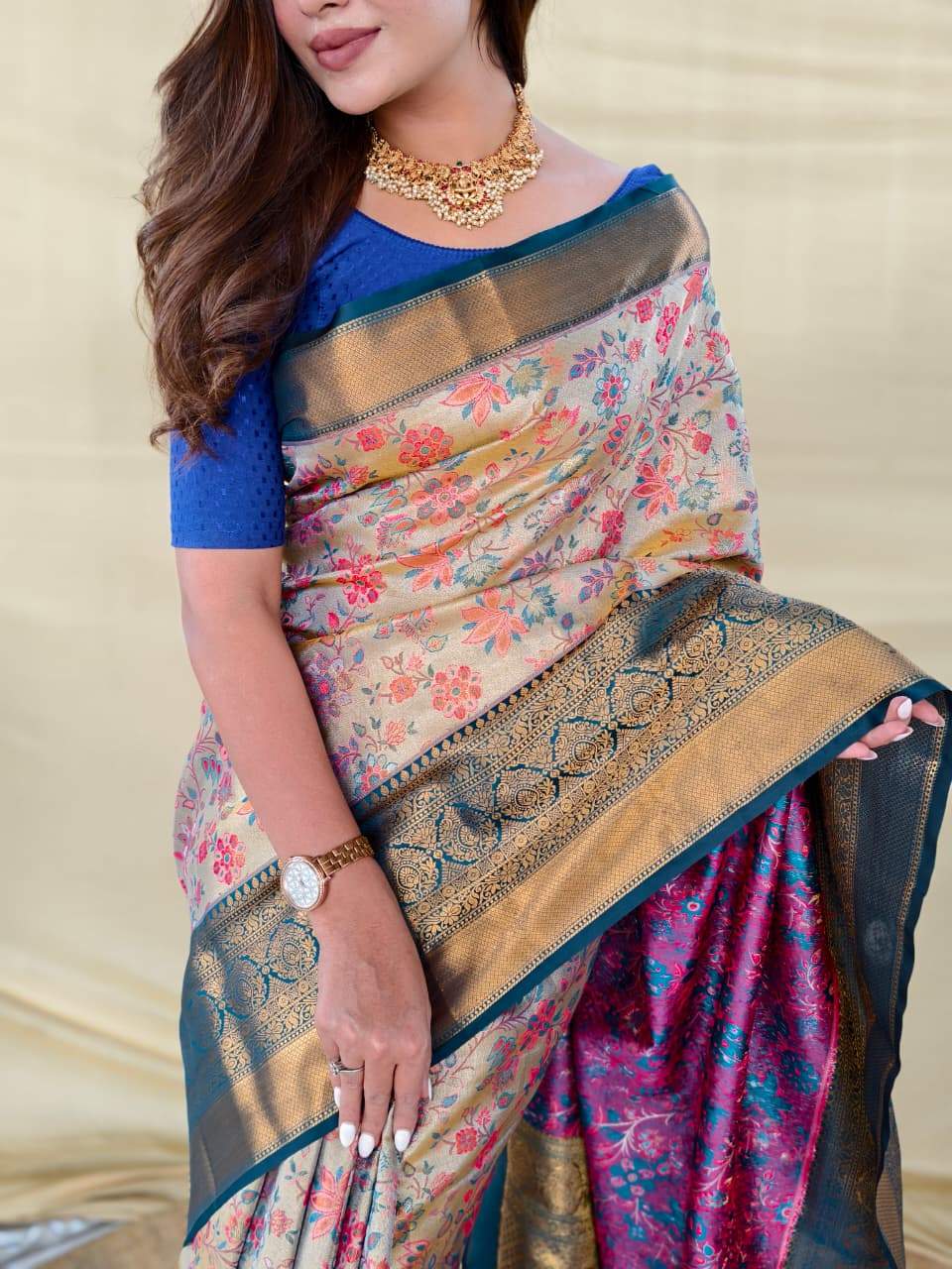 Blue Pure Kanchipuram Silk Sarees 