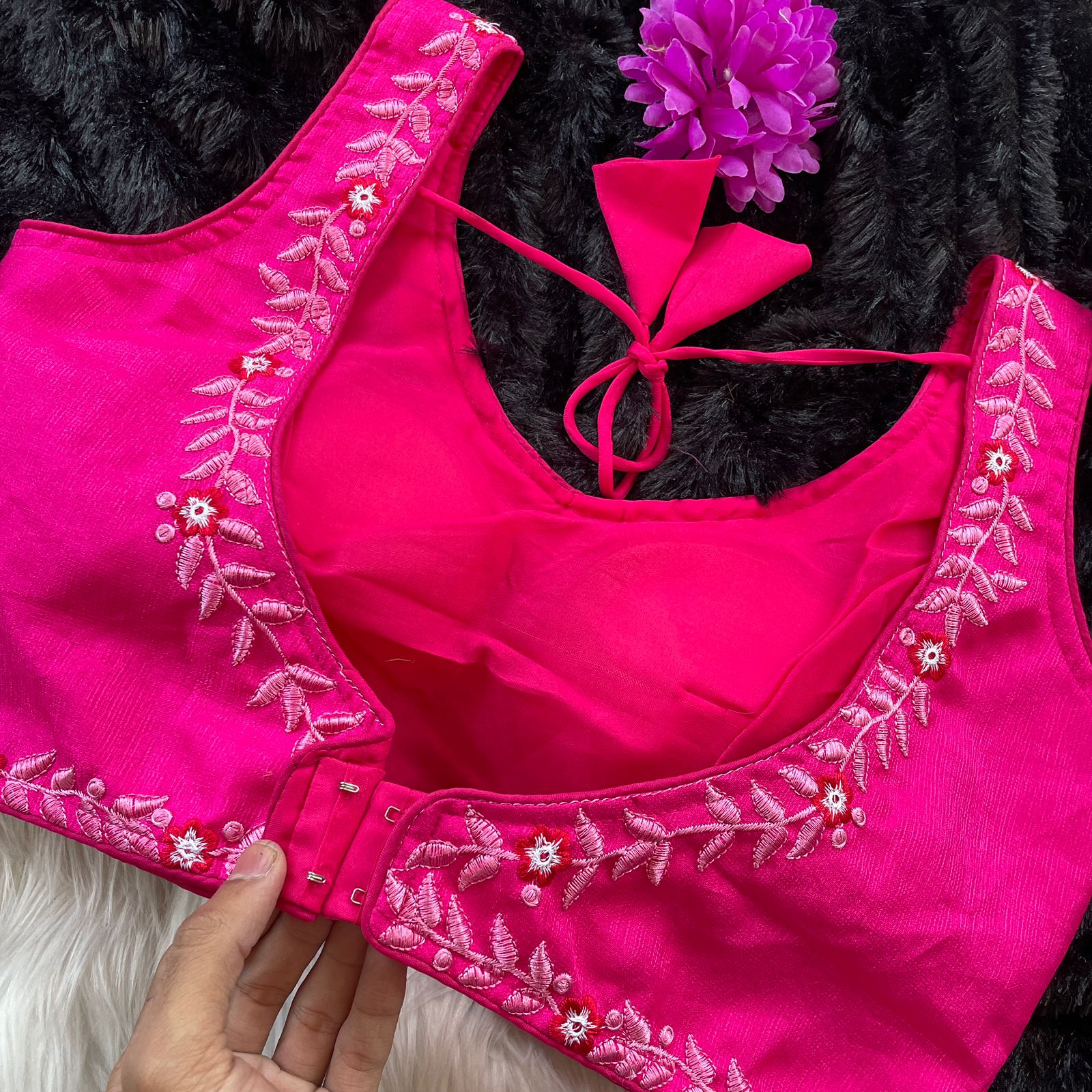 Readymade Heavy Milan Silk SleevesLess Blouse ##color## Sleeveless Blouse with premium fabric and embroidery