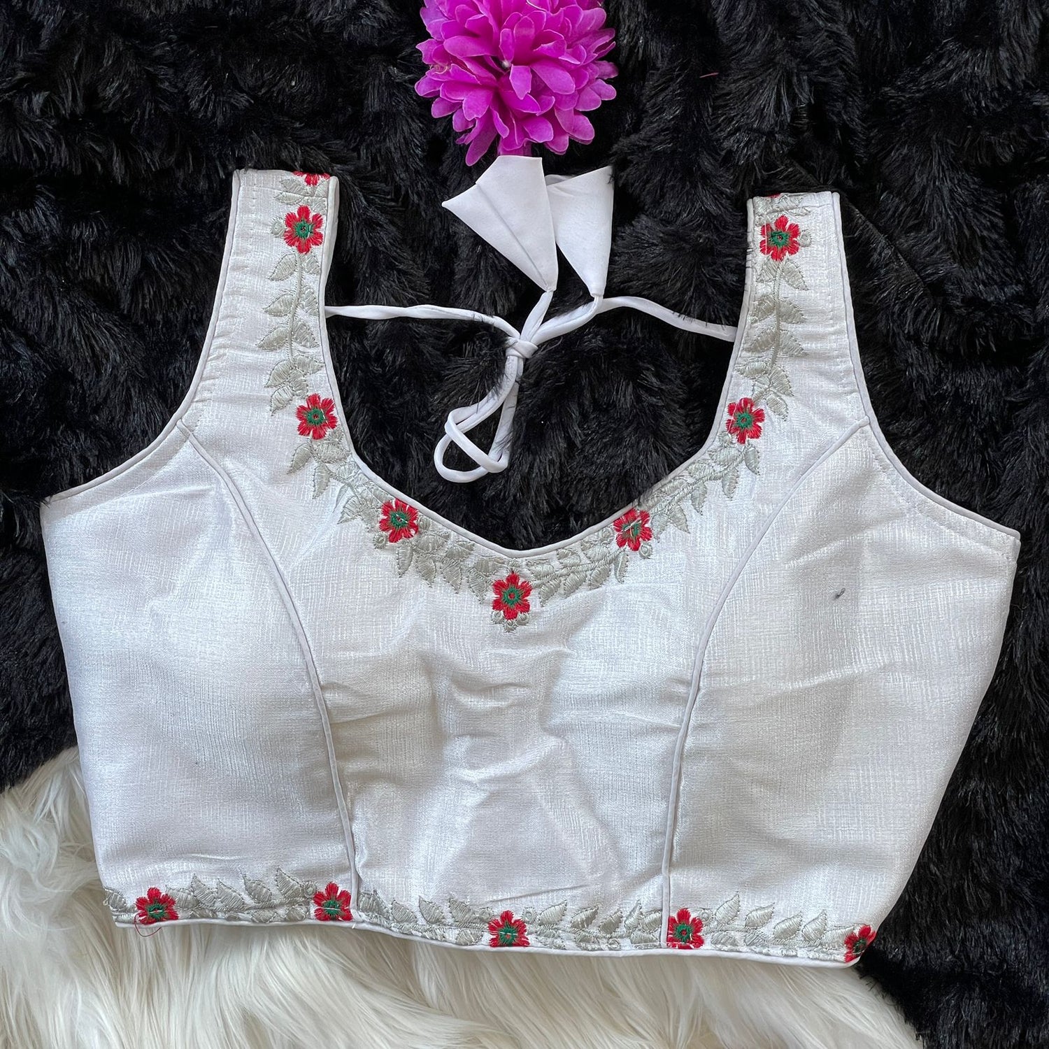 Readymade Heavy Milan Silk SleevesLess Blouse 