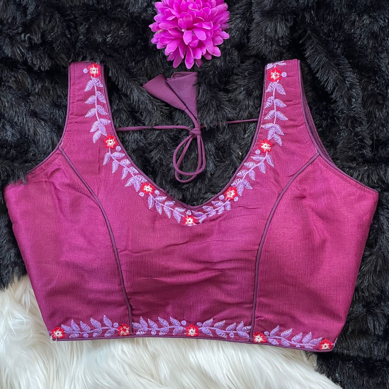 Readymade Heavy Milan Silk SleevesLess Blouse 