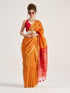 Orange Pure Soft Art Silk Handloom Bandhej Print Saree 