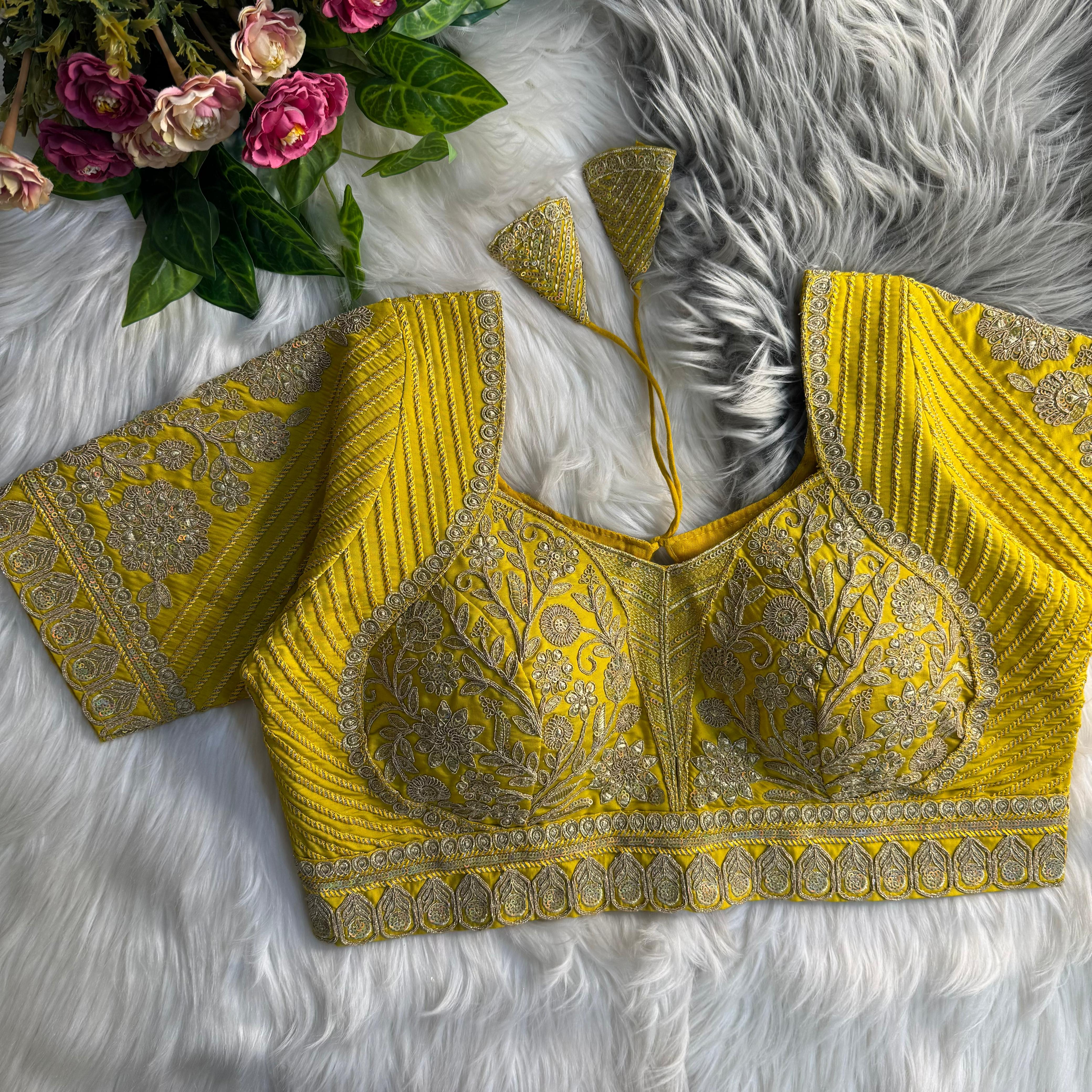 Readymade Pure Soft Italian Silk Madhubala Style Bridal Blouse