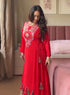Red Pure Soft Cotton Kurti Plazo 