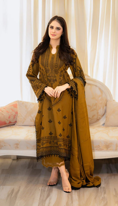 Brown Pure Soft Muslin Cotton Kurti Pent 