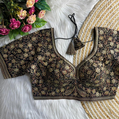 Readymade Pure Soft Roman Silk Sabyasachi Style Bridal Blouse 