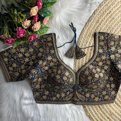 Readymade Pure Soft Roman Silk Sabyasachi Style Bridal Blouse 