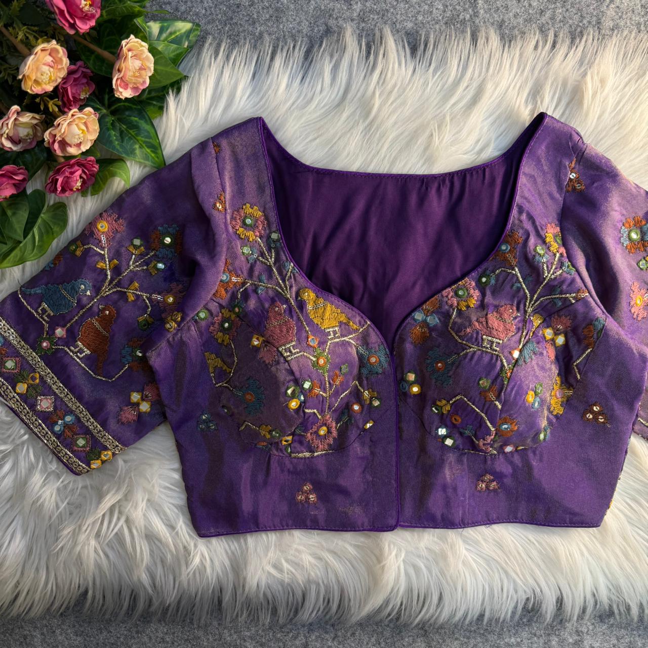 Readymade Pure Soft Viscose Cosmos Silk Sabyasachi Style Bridal Blouse 