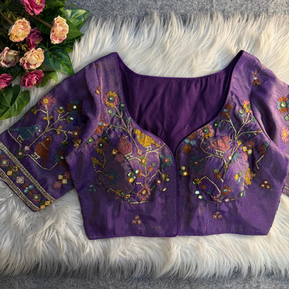 Readymade Pure Soft Viscose Cosmos Silk Sabyasachi Style Bridal Blouse 