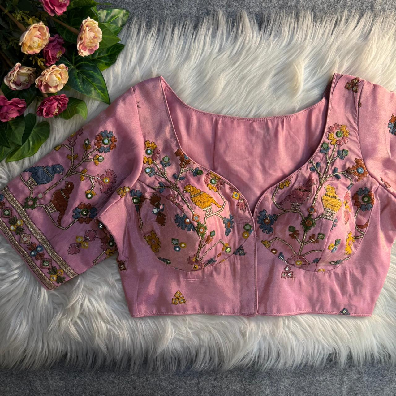 Readymade Pure Soft Viscose Cosmos Silk Sabyasachi Style Bridal Blouse 