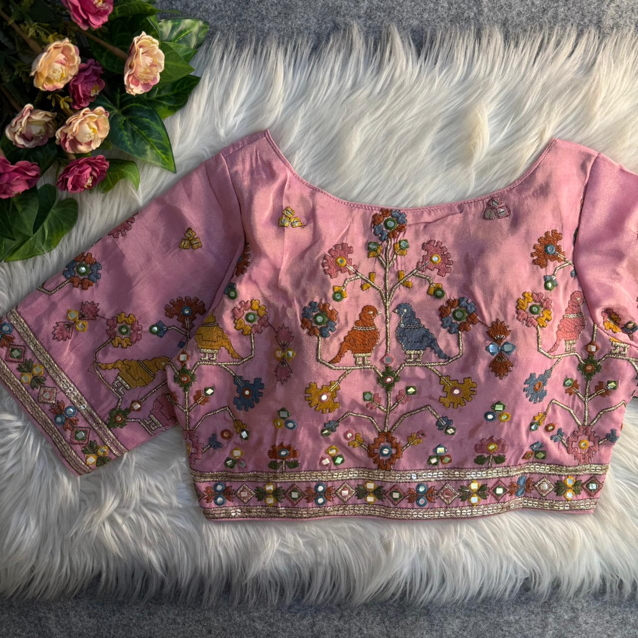 Readymade Pure Soft Viscose Cosmos Silk Sabyasachi Style Bridal Blouse