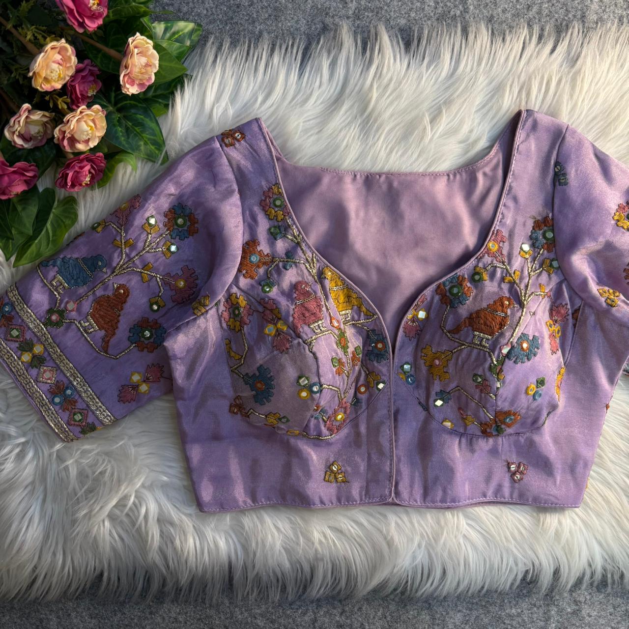 Readymade Pure Soft Viscose Cosmos Silk Sabyasachi Style Bridal Blouse 