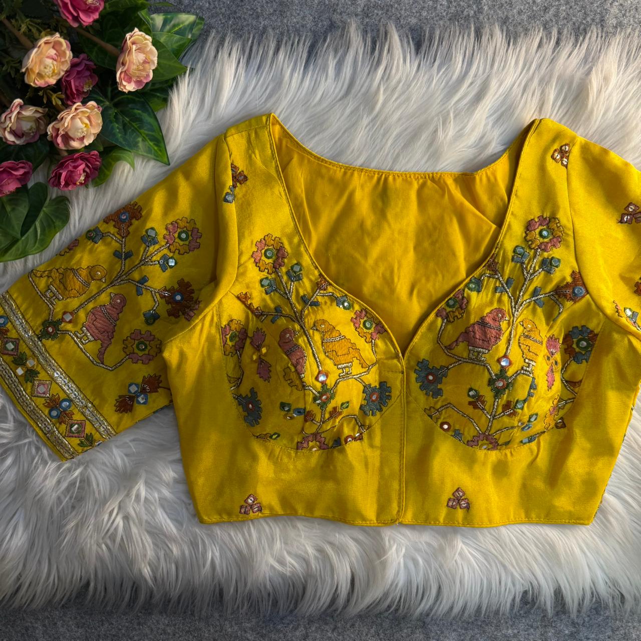 Readymade Pure Soft Viscose Cosmos Silk Sabyasachi Style Bridal Blouse 