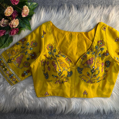 Readymade Pure Soft Viscose Cosmos Silk Sabyasachi Style Bridal Blouse 