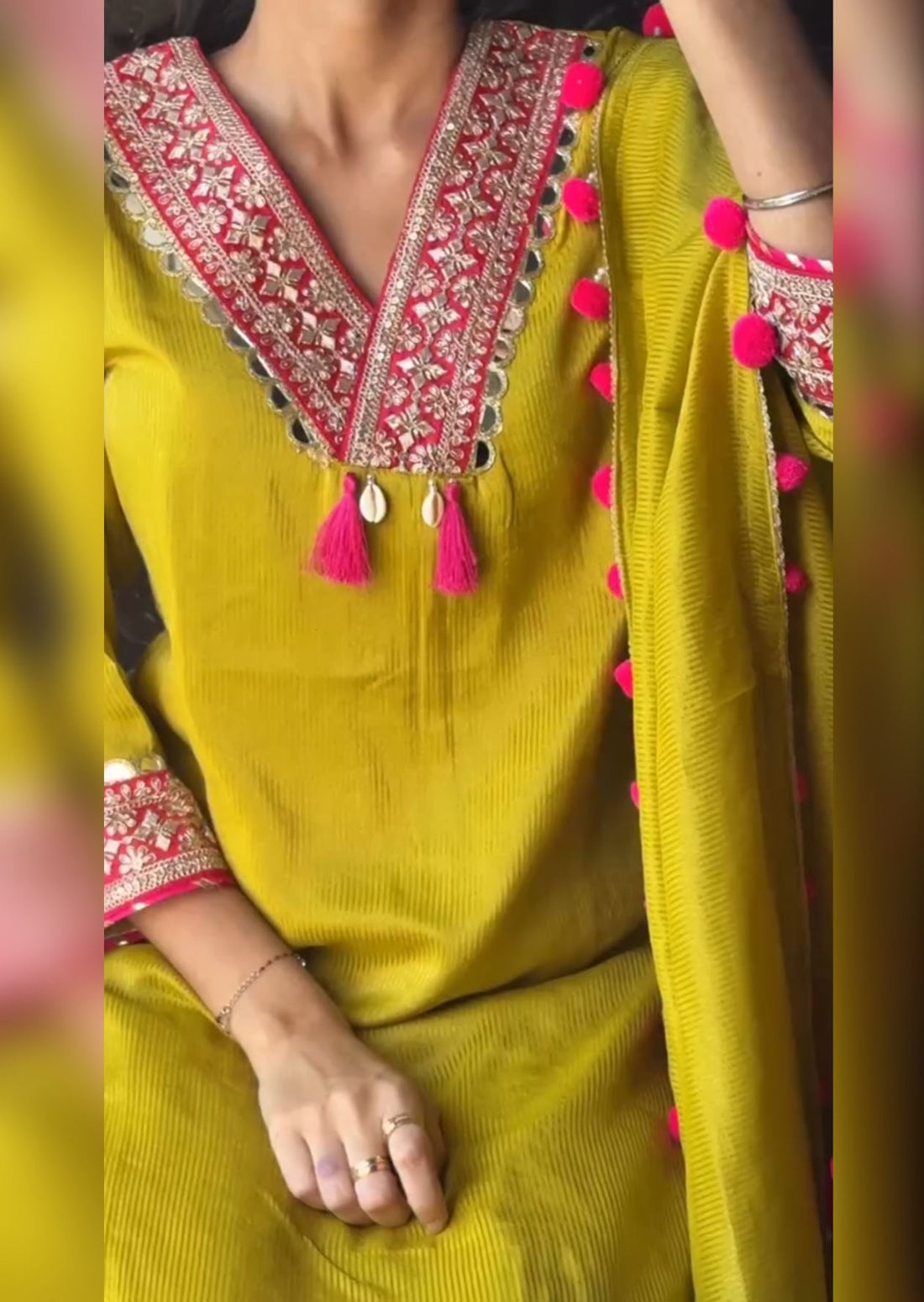 Mustard Pure Soft Viscose Print Heavy Thread Work Salwar Suit 