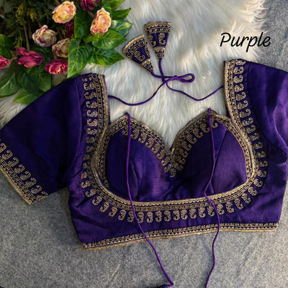 Readymade Pure Soft Italian Silk Beads Work Masaba Style Bridal Blouse 
