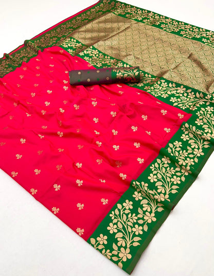 Red Pure Soft Handloom Weaving Silk Saree 