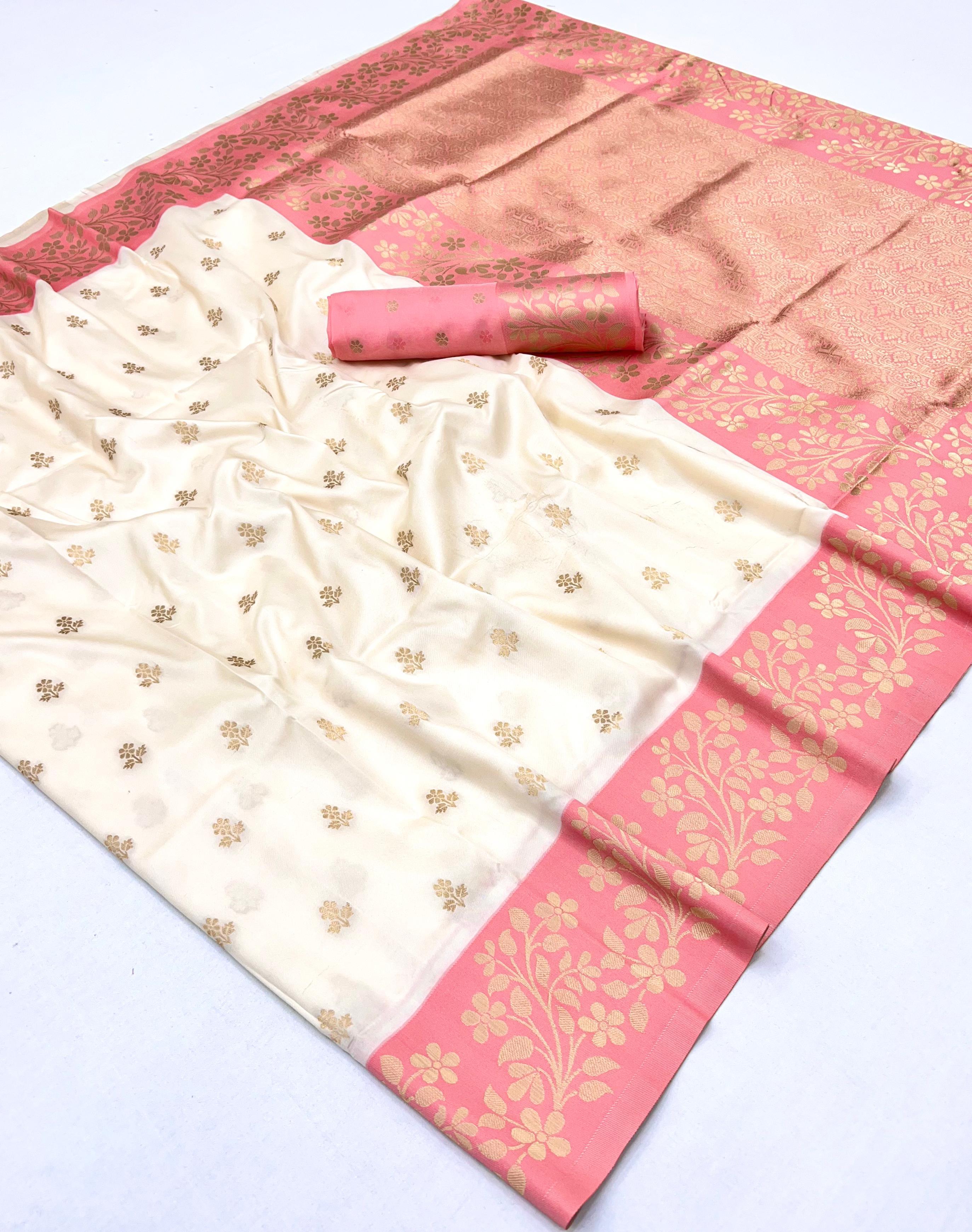 White Pure Soft Handloom Weaving Silk Saree 